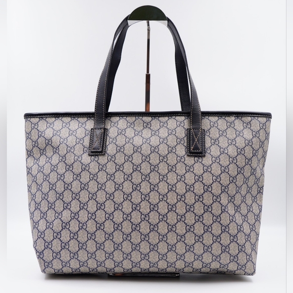 AW41❤️ GUCCI GG Supreme Monogram Zippered Shopping Tote - Picture 7 of 14